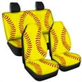 thumbnail image 6 of Xoenoiee Softball Print Car Seat Cover Full Set for Car Van SUV Truck, 4 Piece Front Seat and Rear Bench Protection Cover Ultra-Soft Strentch Seat Cover for Car, Breathable, 6 of 7