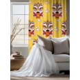 thumbnail image 4 of Sheer Curtains 72 Inches Long, Chinese Wind Semi Sheer Curtains Light Filtering Window Treatment, New Year Painting Lion Dance Yellow Privacy Voile Drapes for Living Room Bedroom 52x72 Inch, 4 of 7