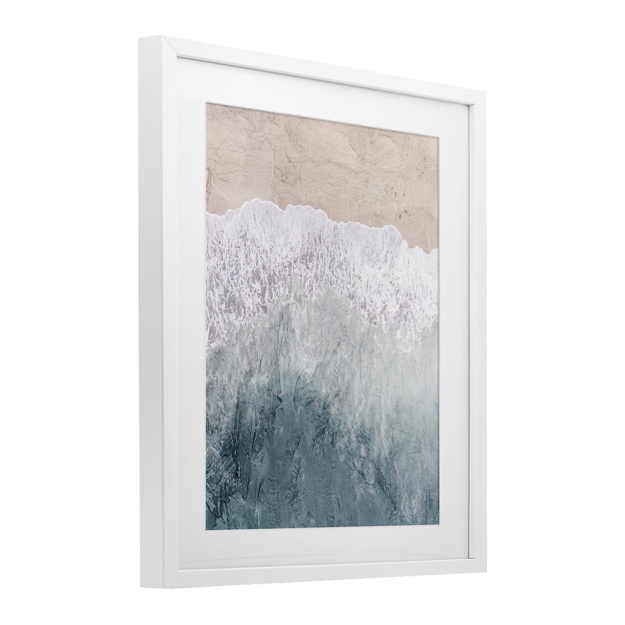 Stupell Industries Beach Top Shore White Framed Print Under Glass, design by Kim Allen