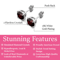 thumbnail image 3 of Cate & Chloe Magnolia 18k White Gold Plated Women's Stud Earrings with Garnet Simulated Diamond, 3 of 9
