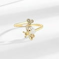 thumbnail image 7 of Firefly Moonstone Open Statement Rings for Women Minimalist Bee Wrap Finger Band Rhinestone Honeycomb Delicate Stacking Ring Bands Jewelry Adjustable, 7 of 7