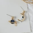 thumbnail image 4 of Yesbay Creative Asymmetrical Astronaut Planet Moon Pendant Women Stud Earrings Jewelry-1#, 4 of 7