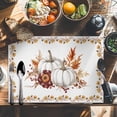 thumbnail image 6 of Thanksgiving White Pumpkin Placemats Set of 1 Fall Leaves Harvest Heat Insulated Linen Place Mats, Washable Stain-Proof Table Mats for Dining Tables Holiday Decor 13x19inch, 6 of 9