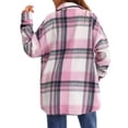 thumbnail image 5 of UVN Plaid Shirts for Women Flannel Long Sleeve Shacket Jacket Ladies Shirt Button Down Top Casual Coats, 5 of 8