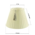 thumbnail image 2 of 11x18x13.5 Empire BoxPleat Tassel Lamp Shade, Eggshell Shantung Fabric, 2 of 5