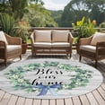 thumbnail image 4 of Round Rug 6Ft Washable Non-Slip, Farmhouse Wooden Grain Circle Area Rugs for Living Room Bedroom, Eucalyptus Leaves Watercolor Bow Indoor Floor Mats Carpet Runner for Home Decor Aesthetic, 4 of 8