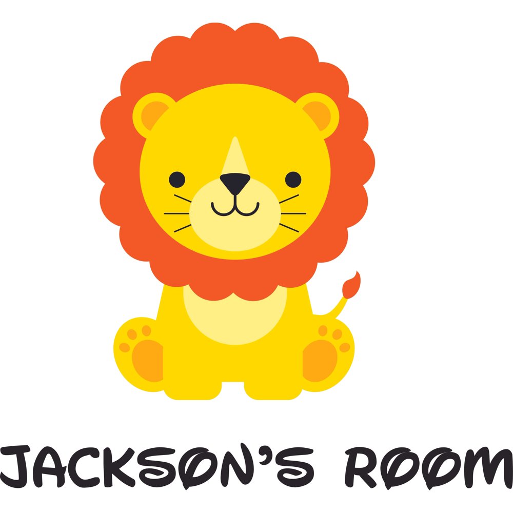 Cute Lion Lions Animal Animals Face Customized Wall Decal Custom