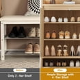 thumbnail image 3 of YUSAZENS Rattan Shoe Cabinet with 2 Doors & Adjustable Shelves - 5-Tier Shoe Storage Organizer for Entryway Hallway Closet Living Room, Natural Oak, 3 of 7