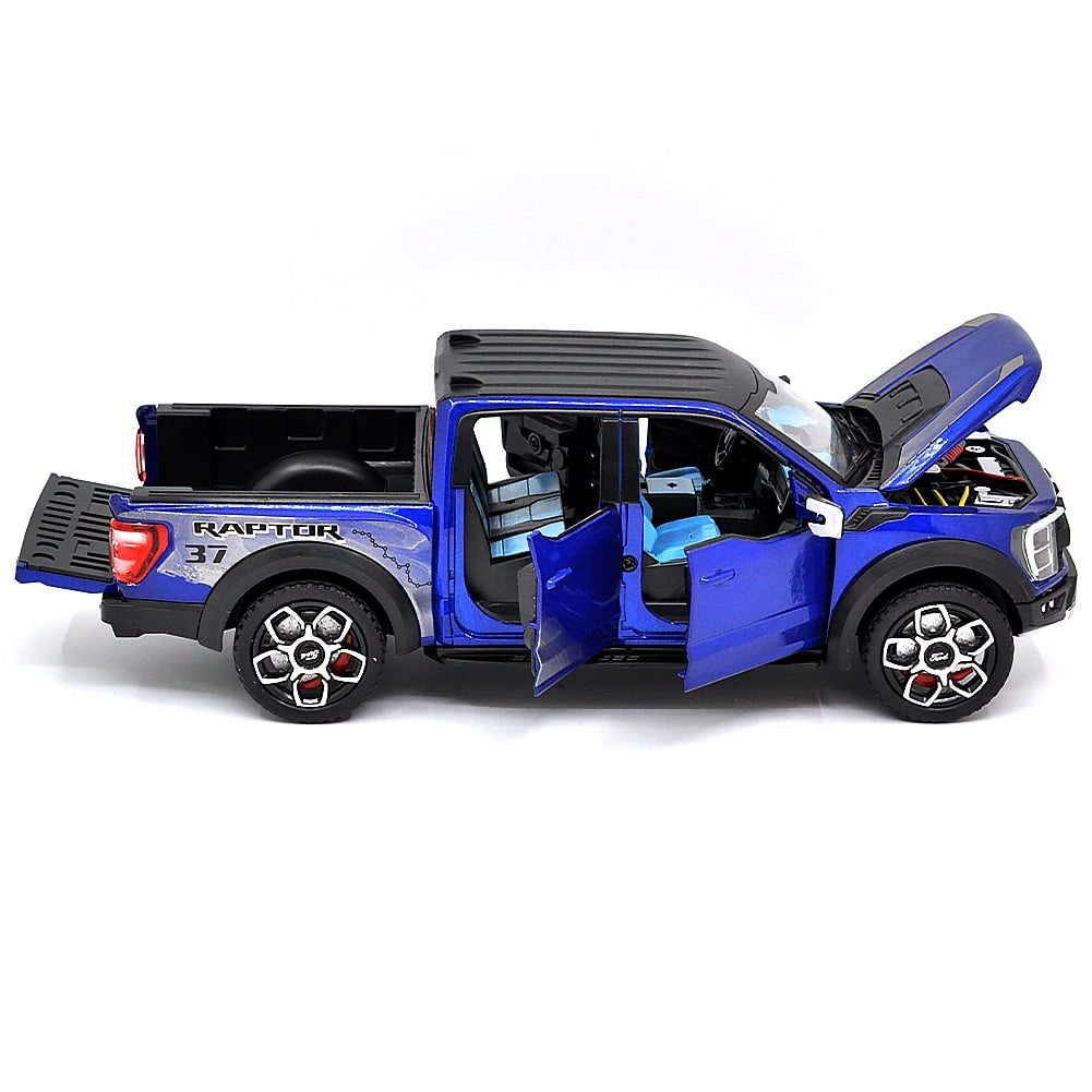 1: 20 Suitable for Ford Raptor F150 alloy die-casting metal car model, with sound, light and rebound functions, children's toy car collection, boys' birthday gift