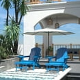 thumbnail image 4 of 2PCS Folding Adirondack Chair with Ottoman, Adjustable Backrest Plastic HDPE Adirondack Chairs w/4 in 1 Cup Holder Tray, Pacific Blue, 4 of 7
