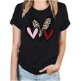 thumbnail image 1 of LSLJS T-Shirt Décontracté à Manches Courtes et Col Rond pour Femmes avec Imprimé Cœur, 1 of 3