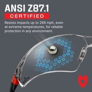 NoCry Clear Safety Glasses for Men and Women with Anti-Fog and Scratch Resistant Wrap Around Lenses, Adjustable Temples and Nose Pads — ANSI Z87 Certified Protective Eyewear with 100% UV Shielding