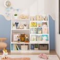 thumbnail image 2 of Miniyam Kids Bookshelf and Toy Storage Organizer, Children’s Bookcase with Front-Facing Book Display Shelves and Open Storage Compartments, White, 2 of 7