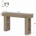 thumbnail image 4 of 63-Inch Farmhouse Console Table - Engineered Wood MDF with Rustic Finish, Foot Pads for Stability - Entryway, Living Room & Dining Area Decor, 4 of 7