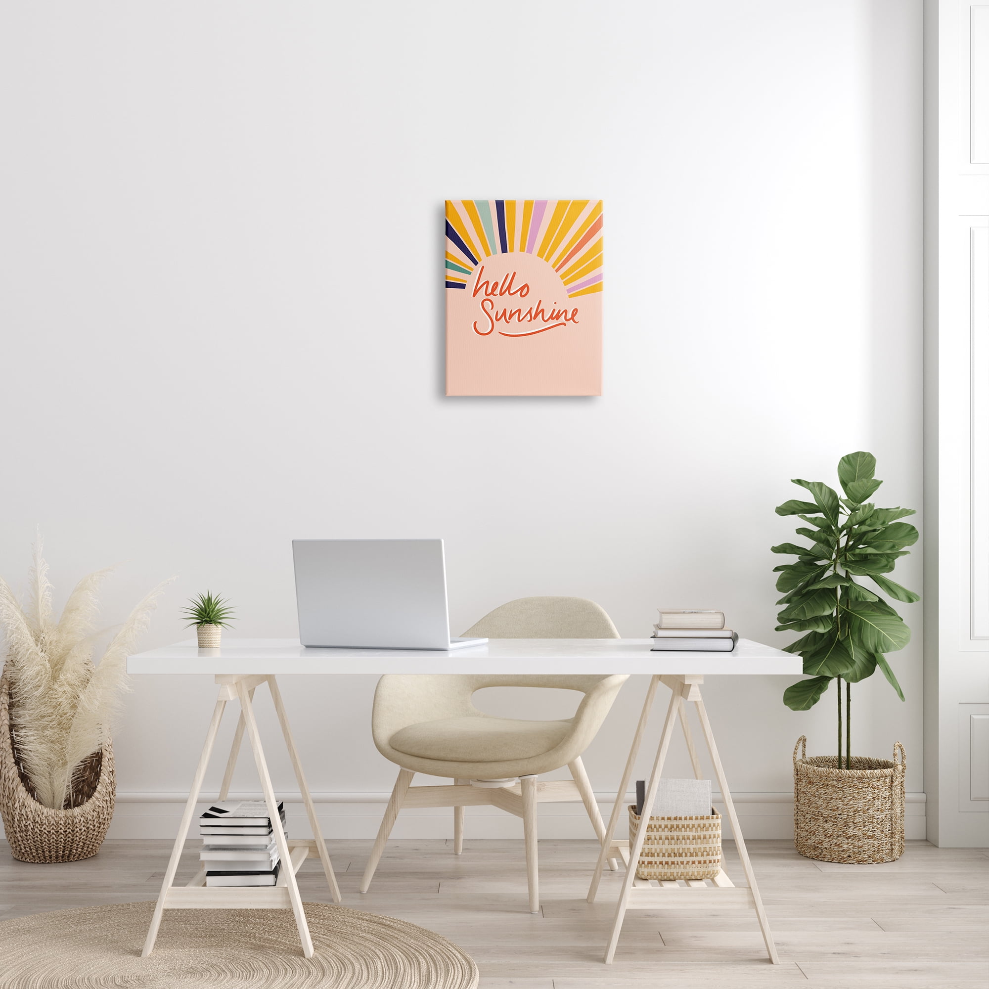 Stupell Industries Hello Sunshine Exclamation Sunrise Rainbow Rays, 16 x 20, Designed by Heather McLaughlin