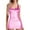 Pink, variant on Hvot&aat Women's Metallic Wetlook Clubwear Hot Sleeveless Scoop Neck Bodycon Tank Dress Solid Color Mini Dresses