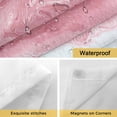 thumbnail image 4 of No Hook Pink Marble Shower Curtain with Snap in Liner Set, Summer Ocean Wave Red Ombre Waterproof Fabric Bathroom Curtains with See Through Top Window, Hotel Style Long 72 x 78 Inch, 4 of 9
