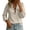 #04 Khaki, variant on Women's Blouson Sleeve V-Neck Blouse, Ruffle Trim Long Top, Solid Casual Shirt for Vacation Work Leisure, Army Green 2XL
