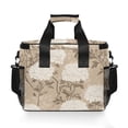 thumbnail image 2 of Classy Chrysanthemum on Beige Insulated Lunch Bag 15L Cooler Box for Women Men Work Camping Beach Travel, 2 of 7