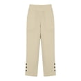 thumbnail image 4 of Linen Pants for Women High Waist Straight Dress Wide Leg Pants Business Casual Summer Beach Trousers with Pockets, 4 of 6