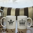 thumbnail image 7 of Funnil King Queen Coffee Mug Set His and Hers Engagement Wedding Newlywed Gifts for Couples White, 7 of 7