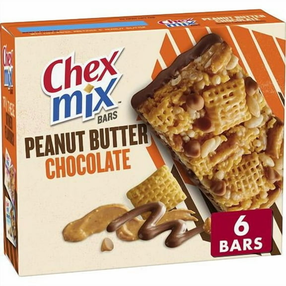 Chex Mix Peanut Butter Chocolate Treat Bar, 6 Bars - Pack of 2