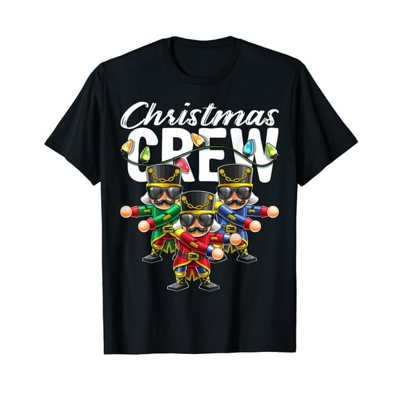 Christmas Crew Flossing Nutcracker Christmas Gift Black T-Shirt