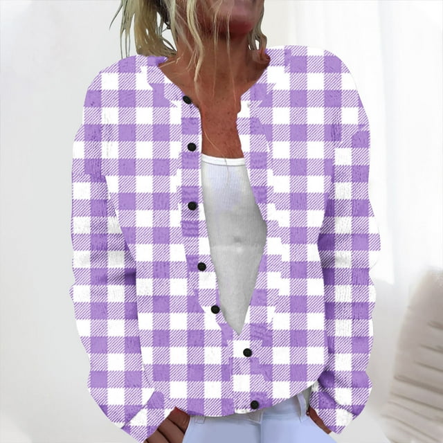 LOVZFMLL Cardigan for Women's Casual Printed Knitted Cardigan Button Coat