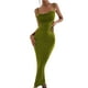 thumbnail image 1 of VISgogo Vestido largo para mujer, tirantes finos con cordones en la espalda, ajustado, ajustado, para fiesta, cóctel VISgogo  moda, 1 of 9