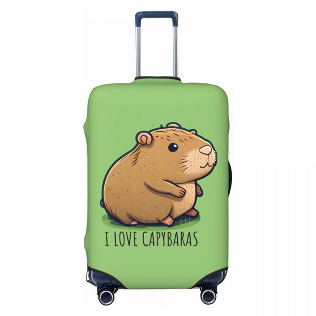 Custom Cute Giant Cavy Capybara Collage Suitcase Cover Washable Travel Luggage Covers for 18-32 inch