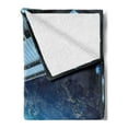 thumbnail image 2 of Outer Space Soft Flannel Fleece Throw Blanket, Interstellar Airlock Shuttle Runway Gate Journey to the Stars Invasion View, Cozy Plush for Indoor and Outdoor Use, 60" x 80", Blue Grey, by Ambesonne, 2 of 5