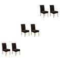 thumbnail image 1 of Youkk 2pcs/set Dirt-proof Velvet Chair Covers - Exquisite Craft Elastic Belt Machine Washable Dining Room Brown 2 pcs 3Set, 1 of 6