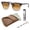 Polished Brown & Blue Frame | Light Brown Gradient Lens, variant on RB3016 CLUBMASTER FLECK Square Shaped Non-Polarized Sunglasses for Men & Women - Includes Official RAYBAN Eyewear Kit - Ideal Formal & Casual Wear Sunglasses - Grey Gradient Lens