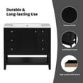 thumbnail image 4 of 36" Bathroom Vanity without Sink with a Storage Table Below, Modern Bathroom Cabinet Base with One Cabinet and Three Drawers, Solid Wood Bathroom Cabinet for Bathroom, Black, 4 of 9