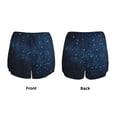 thumbnail image 3 of Fuzoiu Blue Glitter Retro Print Women's Athletic Shorts, Double-Layer Running Shorts with Pocket,Women's Workout Shorts for Yoga, Gym, and Workouts-Large, 3 of 7