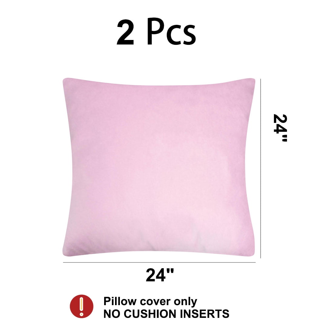 Unique Bargains 2Pcs Soft Viscose Velvet Decorative Throw Pillowcases 24"x24" Lilac