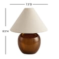 thumbnail image 6 of Better Homes & Gardens 8.5 in Amber Glass Rechargeable LED Portable Table Lamp with Dimmable Touch Sensor, 6 of 8