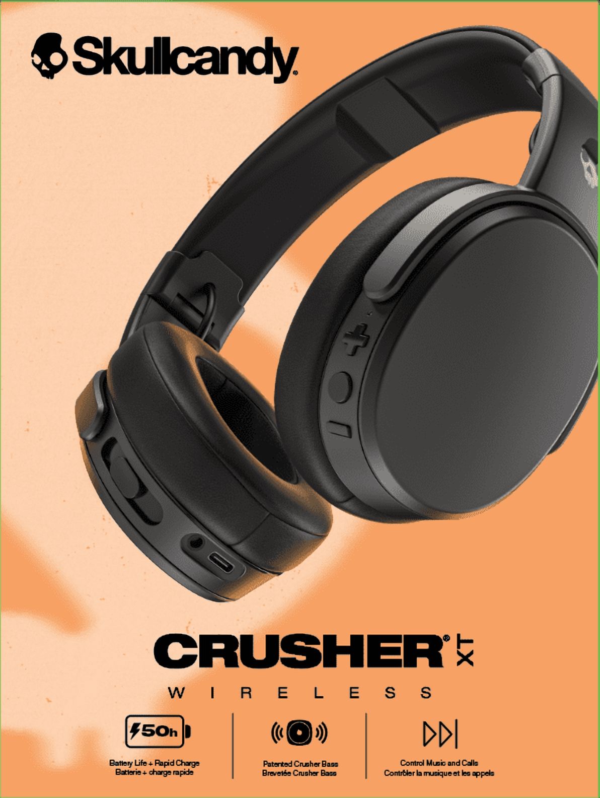 Skullcandy Crusher XT Wireless Over-Ear Headphones, Black photo 2