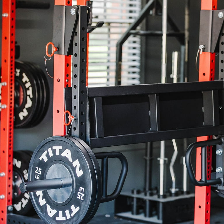 Titan Fitness Leg Press Power Rack Attachment Fits T 3 and X 3 Series Power Racks Slip Resistant Diamond Plated Footplate Connects to Lever Arms
