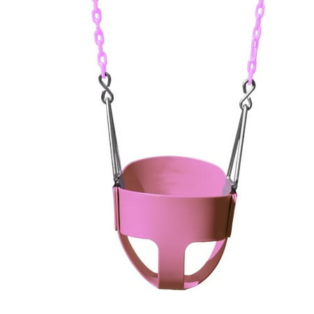 Gorilla Playsets Full Bucket Toddler Swing, Pink with Pink Chains