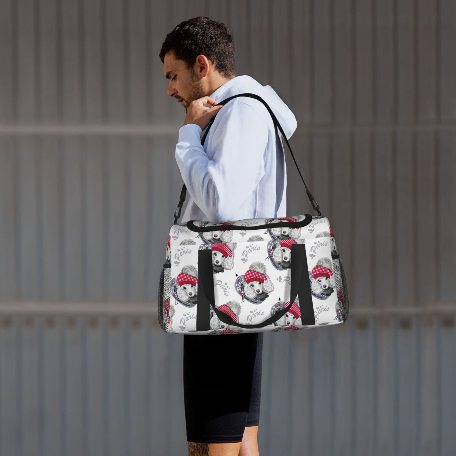Fuzoiu Cute Poodle Dog Print Travel Duffle Bag,Carry On Tote Bags,Duffel Bag,Sport Gym Bag, Hospital Bag for Labor and Delivery, Overnight Bag,Luggage Bag