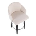thumbnail image 4 of LumiSource Black Wood, Cream Fabric, Chrome Dahlia Counter Stool - Set of 2, 4 of 9