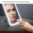 thumbnail image 4 of Espejo De Maquillaje Led 1200Mah Espejo Cosmético Inalámbrico Espejo De Mesa Con Luz De 3 Colores Espejo Con Soporte Ajustable 100 Lupa Espejo De Afeitar Para El Hogar Dormitorio Hotel Viajes Serendint HA027832-02, 4 of 6