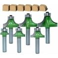 thumbnail image 1 of Set of 6 8mm Round End Mills Round Shank Corner Radius Router Bits Round Over and Beading Edging Router Bit with Bearing for Woodworking,Versailles, 1 of 5