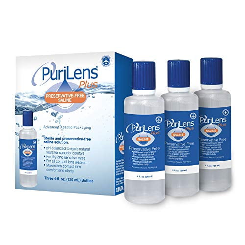 PuriLens Plus 3Pack 4 fl.oz. Preservative Free Saline Solution