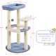 thumbnail image 3 of Wangone Cat Tree 35.5in Indoor Cat Tower with Scratching Posts & Padded Perch – Cute Cat Condo House with Space Capsule for Kittens, Small Cats, Home Use, Blue/Beige, 3 of 18