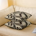 thumbnail image 5 of Ryan; Geometric Circle Pillow Cover 18x18 Inch Brown Black Lines Decorative Cushion Cover for Office Couch Sofa Modern Abstract Simple Style Cushion Case for Teens Men Adults Set of 2, 5 of 8