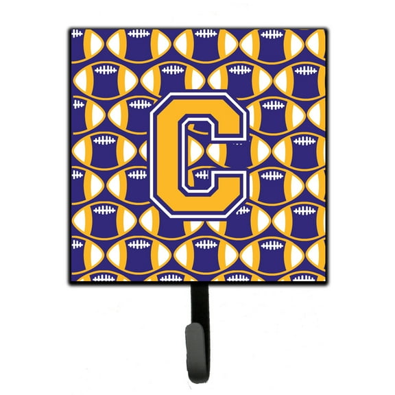 Letter C Football Purple and Gold Leash or Key Holder