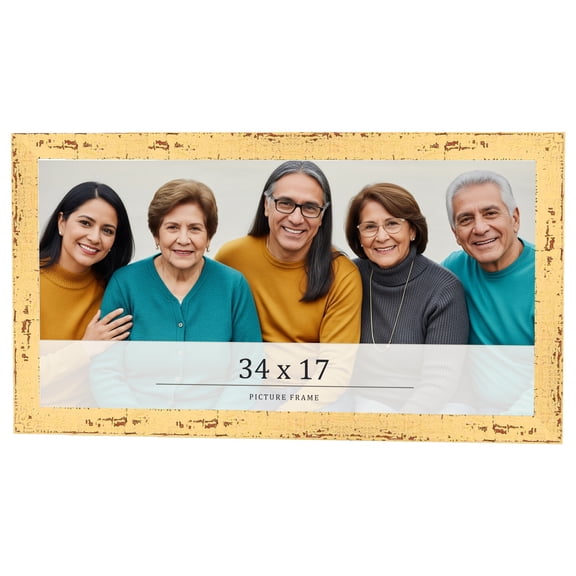 34x17 Frame Yellow Real Wood Picture Frame Width 1.25 inches | Interior Frame Depth 0.5 inches |