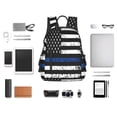 thumbnail image 4 of Honeii Thin Blue Line Flag Print Lightweight Backpacks,Carry on Backpack,Durable Backpack for School, Work & Travel, 4 of 7